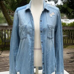 Denim Button-Up Shirt